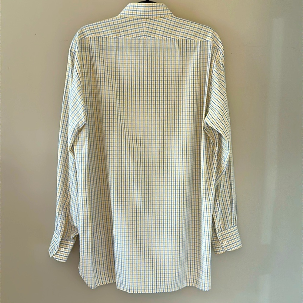 Ben Silver Mens Traditional Check Yellow/Blue Button Down Shirt Sz 16-34 Classic - Picture 4 of 13